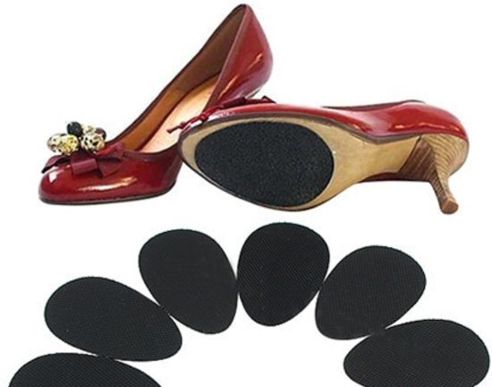 KELERINO. Set van 6 paar anti-slip rubber pads voor schoenen makkelijk te plakken geschikt voor alle soorten schoeisellen