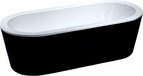 Xellanz Nero - Oval Freestanding Bathtub - 80x178x55cm - Black/White - Acrylic
