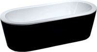 Xellanz Nero - Oval Freestanding Bathtub - 80x178x55cm - Black/White - Acrylic