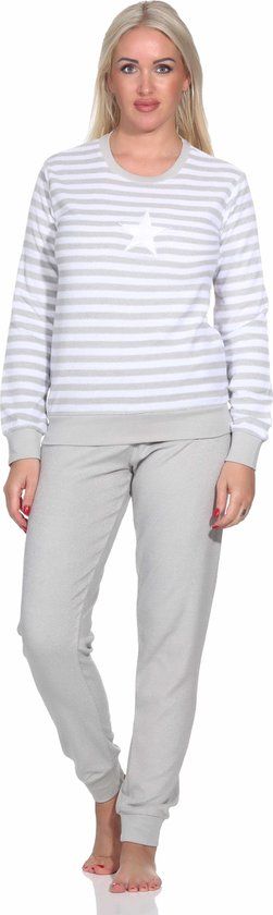 Normann Dames Badstof Pyjama Relax 70314 - Grijs - S
