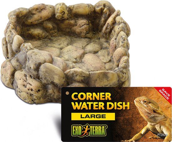 Exo Terra Corner Water Dish L - 19x21x6cm - Brown
