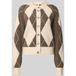YAS Gebreid vest 'YASJOHI' beige / chocoladebruin / wit