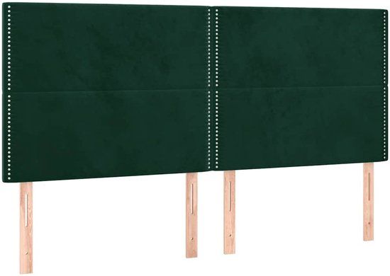 vidaXL Hoofdbord donkergroen fluweel 200x5x118/128 cm