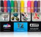 Zieler Marqueurs Acryliques - Peinture Acrylique Marqueurs - 12 Pièces - Marqueur à Pointe Moyenne (2,5 mm)