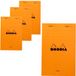 Rhodia Notitieblok - N14 - Gelijnd - Oranje - 11x17 cm - 10 stuks
