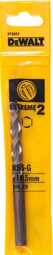 DeWalt DT5057 HSS-G metaalboor EXTREME 2™ - 10.5x133mm