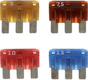 Micro III platte zekeringen in zakje, 32 V, 5A-15 A, 4 stuks