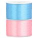 Merkloos / Sans marque Set van 2 stuks sierlinten/cadeaulinten/satijnen linten lichtroze en lichtblauw 38 mm x 25 meter