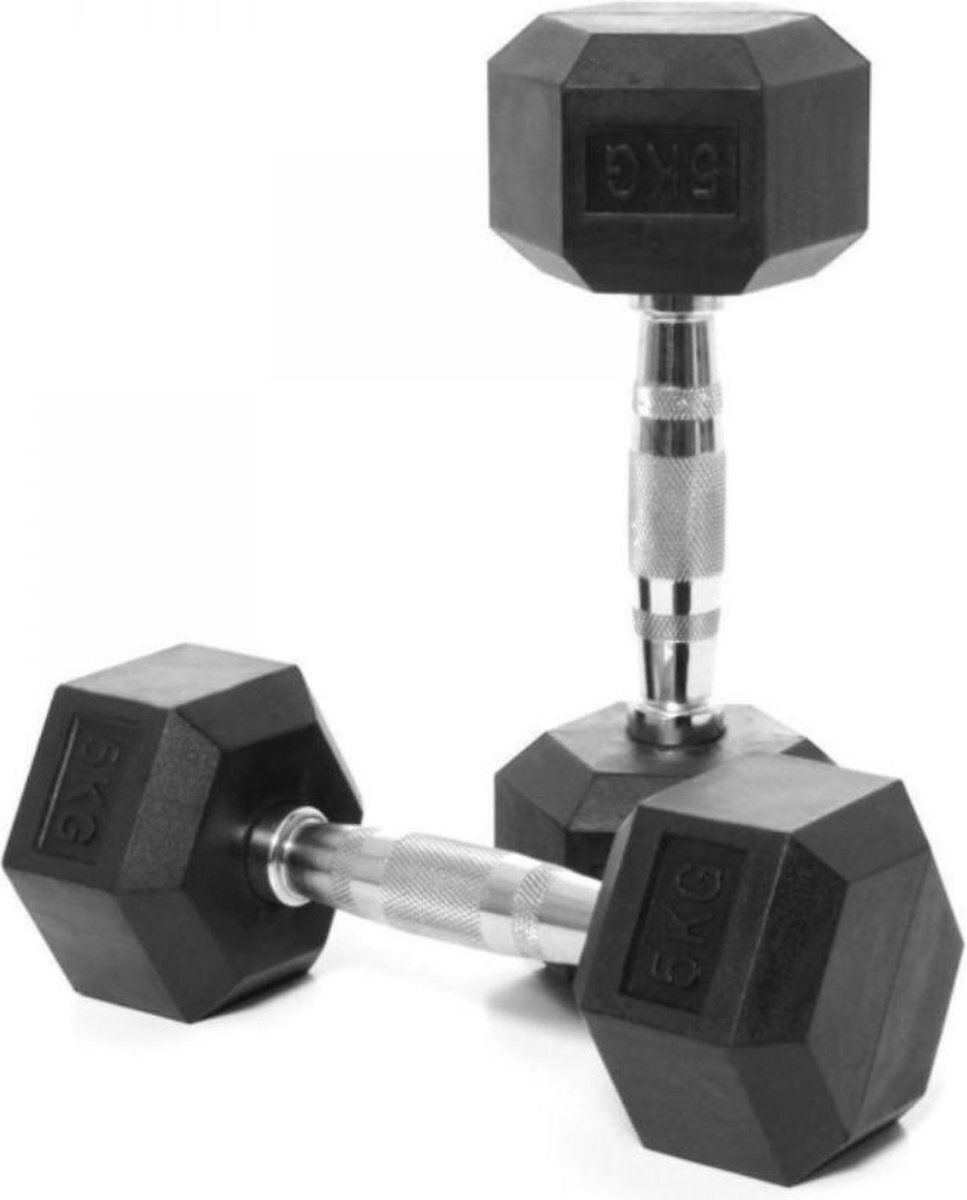 hexagon Dumbell set van 10KG - 2x 5 KG