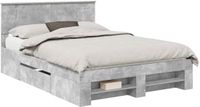 vidaXL Bedframe met hoofdeinde Beton Grijs 140 x 200 cm Bewerkt hout