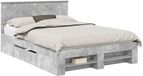 vidaXL Bedframe met hoofdeinde Beton Grijs 140 x 200 cm Bewerkt hout
