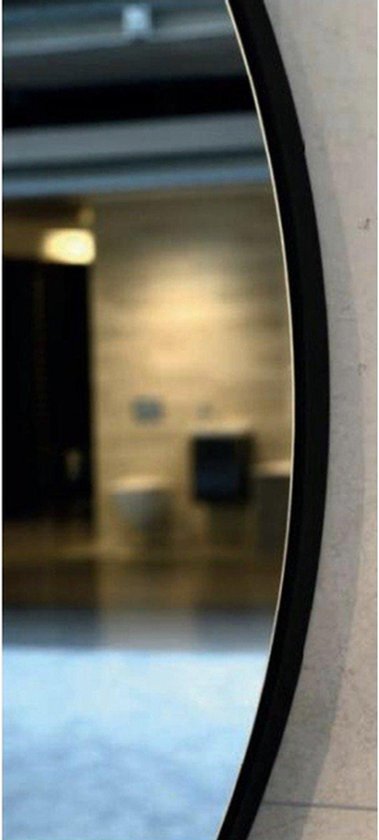 Plieger Nero Round spiegel rond 60cm m. zwarte lijst 0800303