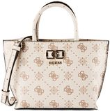 GUESS Emelie Logo Mini Tote Handtas Schoudertas Vanilla Logo crème