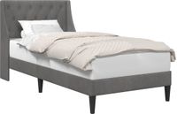 vidaXL Bedframe met hoofdeinde, donkergrijs, 90 x 190 cm, fluweel