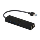 i-Tec U3GL3SLIM USB 3.0 Hub - 3 poorten + Gigabit Ethernet-adapter