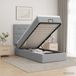 vidaXL Lit plateforme avec matelas et LED gris clair 100 x 200 cm tissu