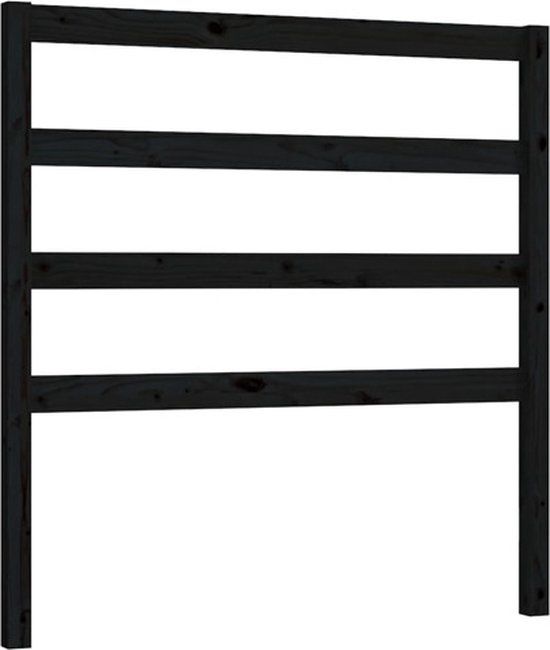 vidaXL Hoofdbord 81x4x100 cm massief grenenhout zwart