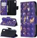Merkloos 3D Gekleurde Tekening Patroon Horizontale Leren Flip Case voor Huawei Y7 / Y7 Prime 2019, met Houder & Kaartsleuven & Portemonnee (Paarse Vlinder)