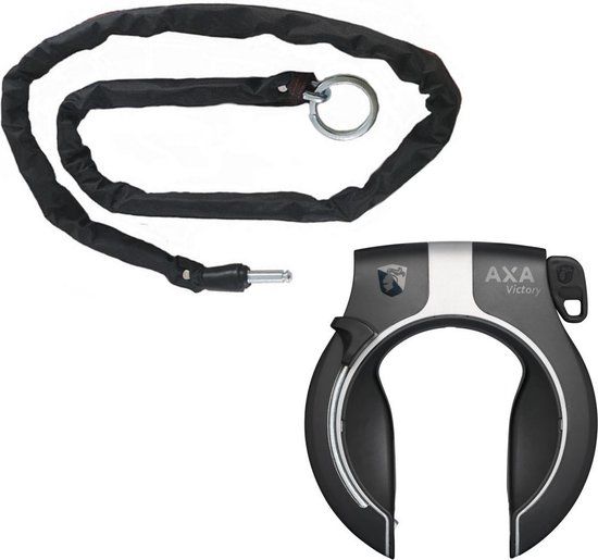 Axa Victory Ringslot ART2 Zwart + Insteekketting 100 cm - Zwart