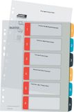 Leitz Cosy tabbladen, ft A4, 11-gaatsperforatie, PP, geassorteerde kleuren, set 1-6 20 stuks