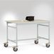 Manuflex LB4066.7035 Table d'appoint ESD mobile de base avec plateau en plastique gris clair RAL 7035, LxlxH : 1500 x 800 x 856 mm Gris-blanc (RAL 7035)