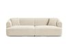 Canapé modulable 4 places en velours beige clair