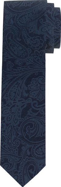 OLYMP Zijden Stropdas Marineblauw Paisley