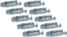 Alberts 823436 Grendel, gekröpft, met platte handgreep und befestigter Schlaufe, blauw verzinkt, plaat 140 x 52 mm, set van 10