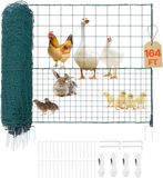 VEVOR Grenshek 50x1,05m, PE Weidehek, Mobiel Hondenhek met Dubbele Puntpalen en Scheerlijnen, Kippenhek, Tuinhek, Campinghek voor Honden, Kippen, Planten, Buitenruimtes