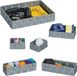 Merkloos Relaxdays opbergmand set van 6, gevlochten organizers, kastmanden, kunststof, badkamermanden, 4 groottes, grijs