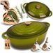Hage Fonte Braadpan met Deksel - Olijfgroen - 6 Liter