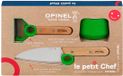 Opinel - Complete set Petit Chef – keukengerei voor kinderen – messen, schilfers, vingerbescherming – beuken & roestvrij staal – groen