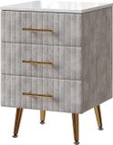 Vicco Velia Nachtkastje – 41 x 62 cm met 3 lades Grijs