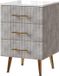 Vicco Velia Nachtkastje – 41 x 62 cm met 3 lades Grijs