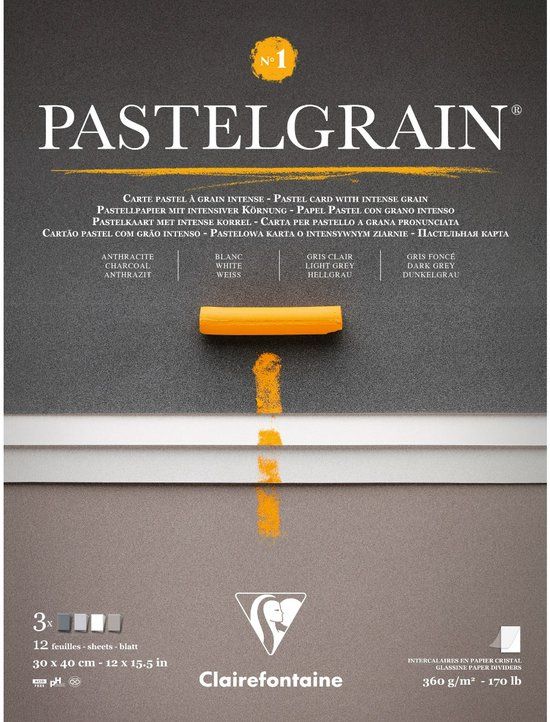 Clairefontaine Pastelmat - No.1 - Pastelgrain - 30 x 40 cm - 4 kleuren
