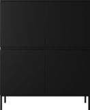 Selsey Bemmi - Hoge Dressoir - 100 cm - Zwart met zwarte poten
