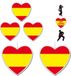 Merkloos / Sans marque Hou van Spanje 6-delige versiering set met hartjes en Spaanse thema hanger