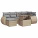 vidaXL 7-delige Loungeset met Kussens, Poly Rattan, Beige