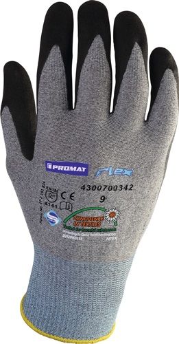 Promat/Tecwerk Handschoen | flex | maat 8 grijs/zwart | EN 388 PSA-categorie II