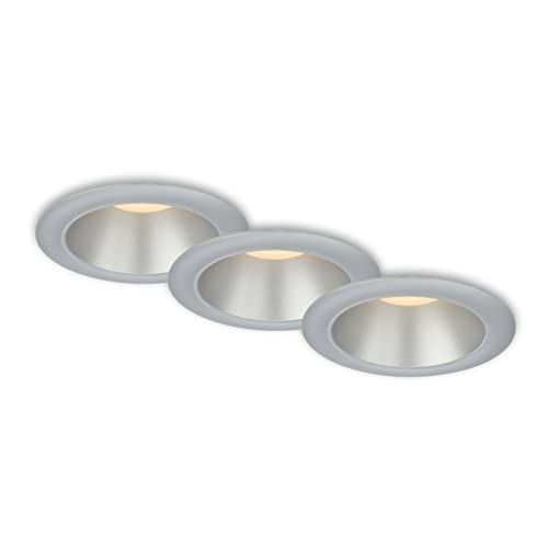 Briloner - Set van 3 inbouwspots badkamer - LED - IP44 - Warm wit - Chroom mat zilver