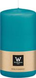Wiedemann Bougie cylindrique/bougie pilier - turquoise bleu - 13 x 7 cm - 52 heures de combustion