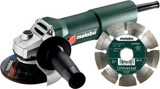 Metabo haakse slijper 750 Watt, 115 mm, 603604920