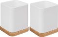 5Five Tandenborstelhouder/Organizer - 2x stuks - Wit - 10 x 8 cm - Polyresin