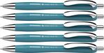 Schneider 132513 Slider Rave XB balpen (gelimiteerde speciale editie in teal, Made in Germany) 5 stuks, schrijfkleur: blauw