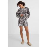 Ruby Ruby short met ceintuur en linnen all-overprint