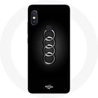 Maniacase Hoesje voor Xiaomi Redmi Note 5 Pro Audi Logo zwarte achtergrond