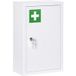 Armoire murale de pharmacie en acier, étagère à médicaments à 3 niveaux, porte sécurisée verrouillable avec 2 clés, 30x14x46cm, blanc
