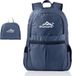 Intirilife Sac à dos pliable ultraléger bleu foncé - Sac à dos de randonnée unisexe 36L imperméable