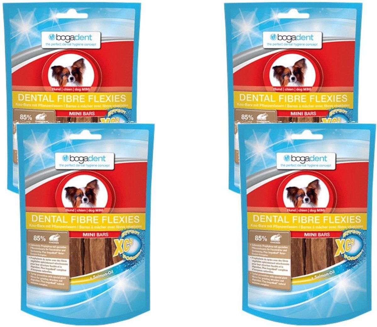 Bogadent Dental Fibre Flexies Mini - Hondensnacks - 4 x 70 g