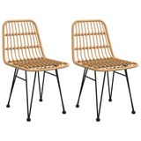 VidaXL Tuinstoelen 2 stuks Polyethyleen, Polyrattan, Staal Terras Bruin
